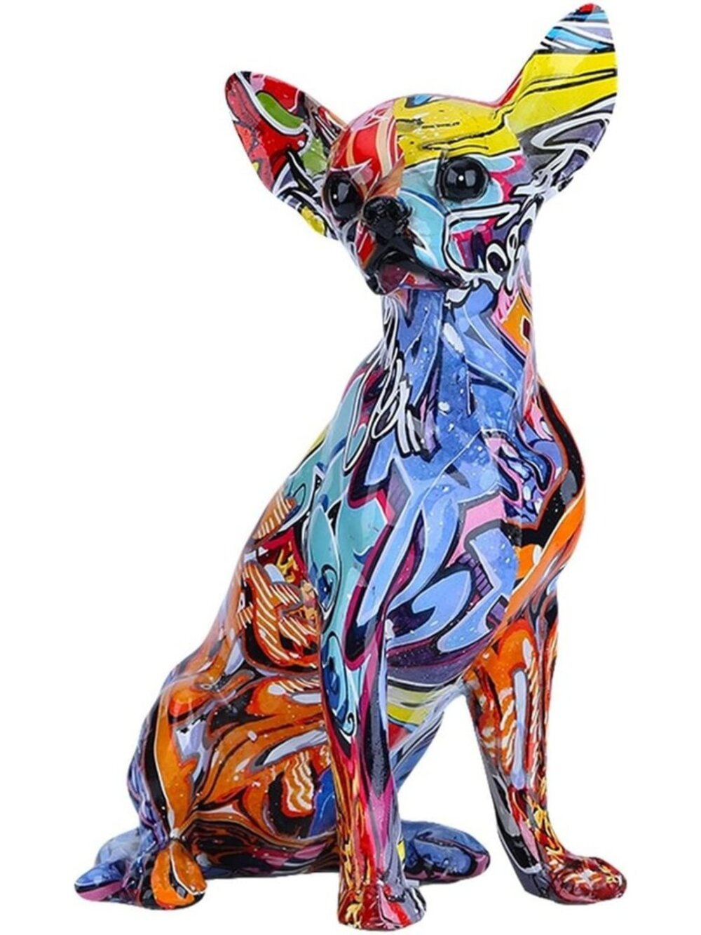 Chihuahua Resin Statue - Cute Dog Decor Figurine for Desk, Shelf & Tabletop Gift